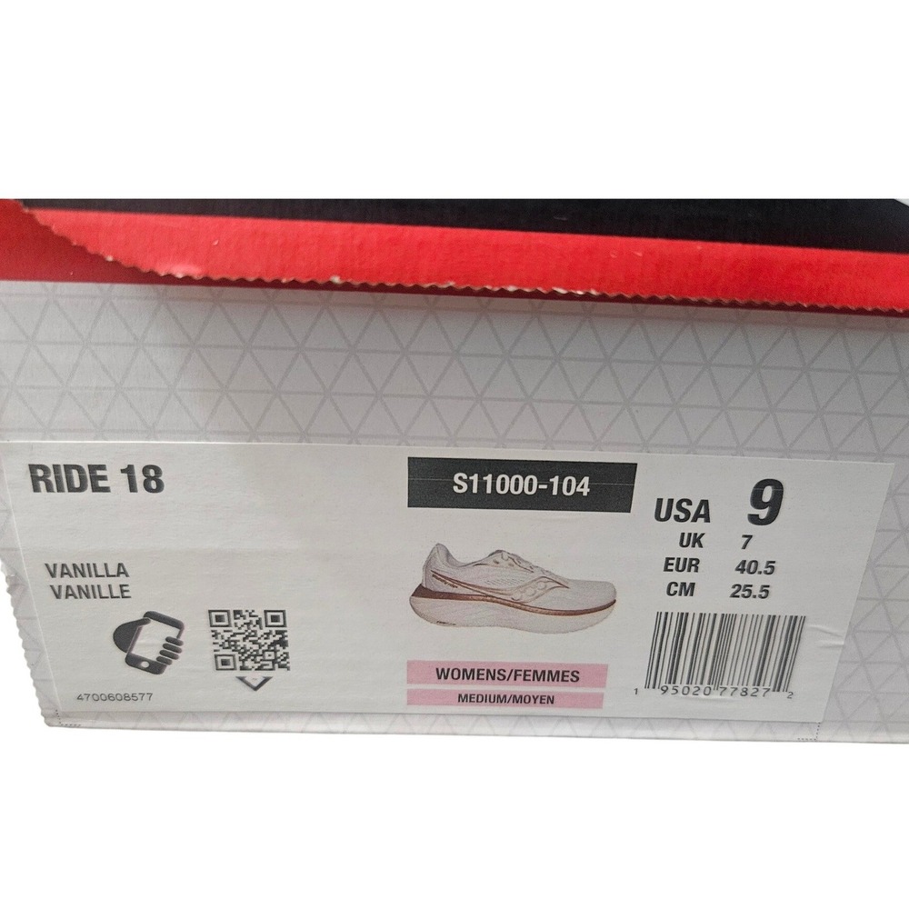 Saucony Ride 18 Womens Running Shoes Vanilla Rose Gold S11000-104 Size 9 NEW - Picture 3 of 4